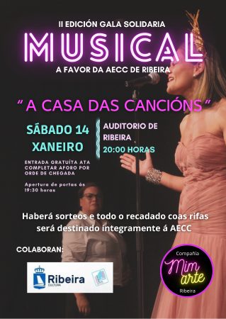 Musical a beneficio da AECC, "A casa das cancións" da cía. Mimarte Ribeira