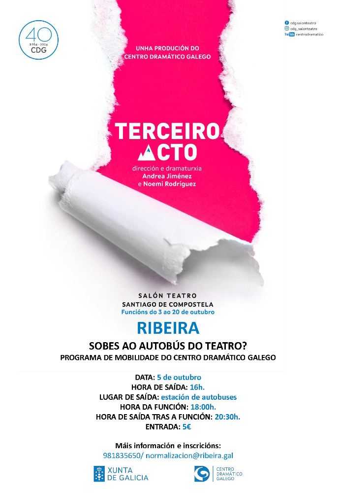 Imagen O Plan de Mobilidade do Centro Dramático Galego convida de novo ao público de Ribeira a ir a Santiago ao teatro.