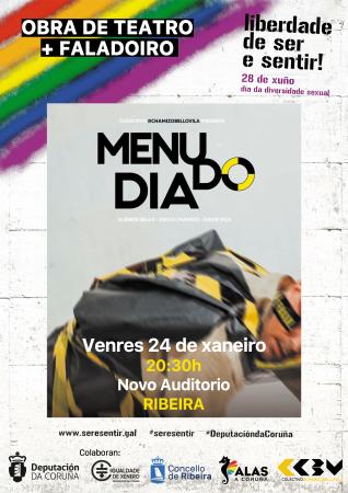 Imaxe Estrea o vindeiro venres 24 da obra de teatro “Menu-do Día” máis un faladoiro que afondará na resilencia da diversidade contra a...